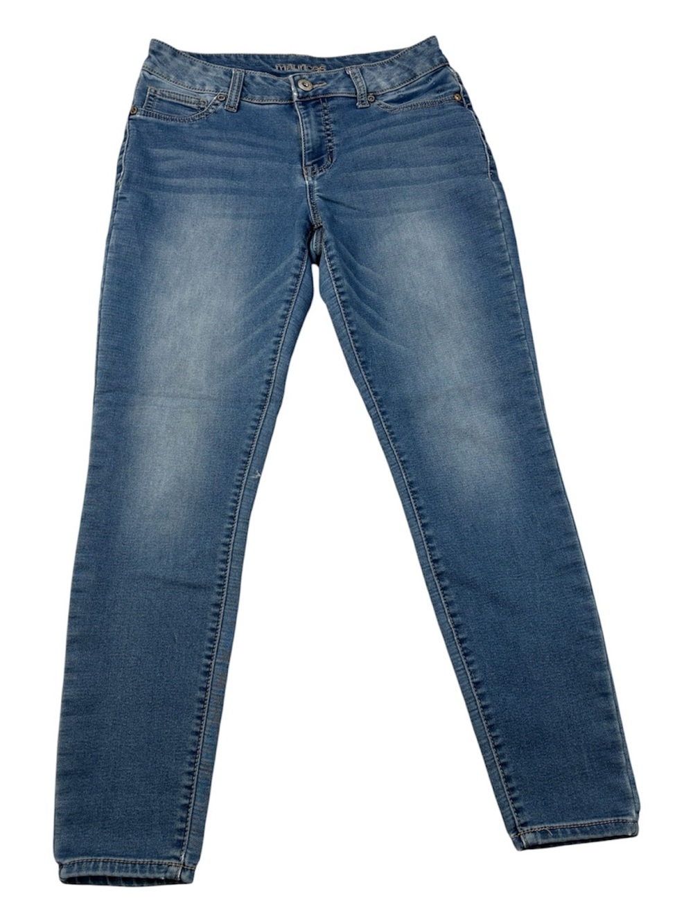 Maurices Jeans, Light Medium Blue Stretch Jeggings, Denim Leggings, Medium M-R